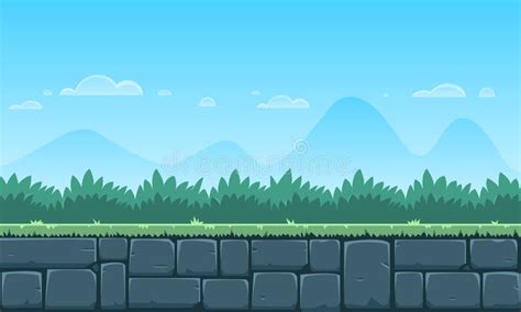 Cartoon Game Background stock vector. Illustration of rock - 57884203