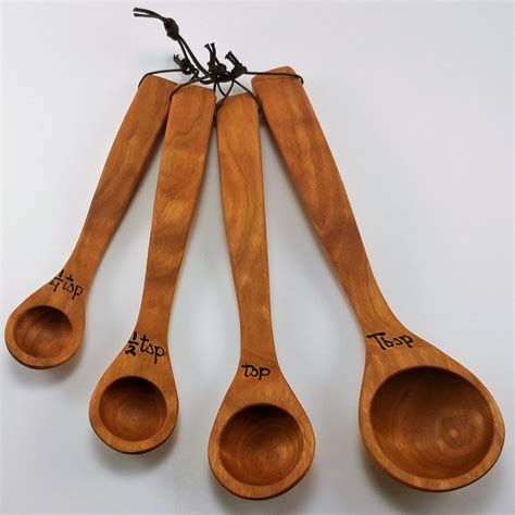 9 inch Long-Handled Measuring Spoons (4) - Allegheny Treenware, LLC