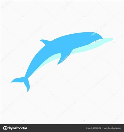 Vector Illustration Blue Dolphin Stock Illustration by ...