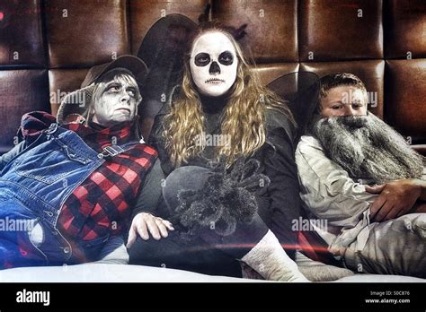 Scary people celebrating Halloween Stock Photo - Alamy