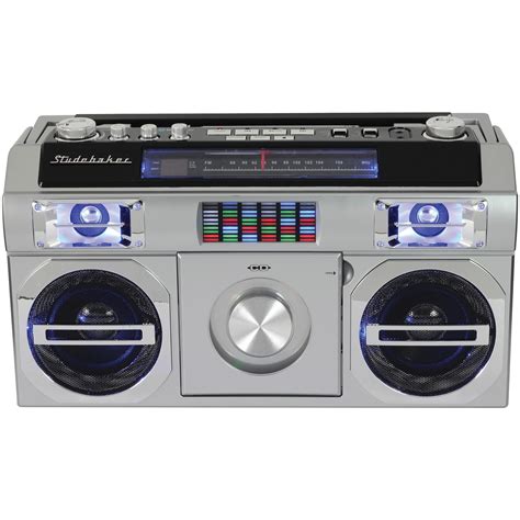 Studebaker Bluetooth CD Radio Boombox, Silver, SB2145S - Walmart.com