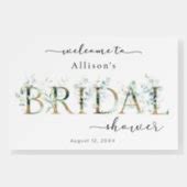 Eucalyptus Gold Bridal Shower Welcome Sign | Zazzle
