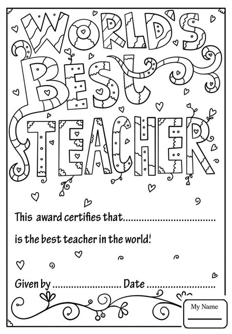 25 Free Teacher Appreciation Week Coloring Pages Printable