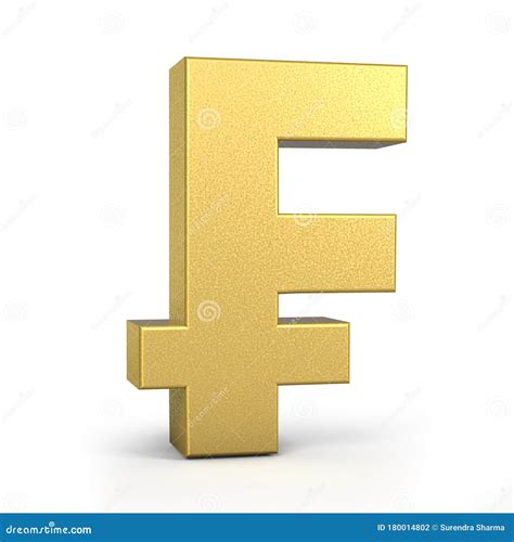 Golden Franc Currency Icon Isolated, 3D Gold Franc Symbol with White ...