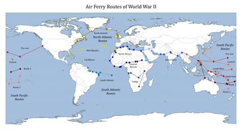 Map of World War 2 Air Ferry Routes - deparkes