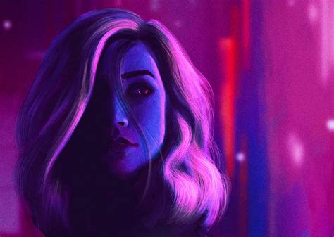 Neon Girl Digital Art (2560x1440) : r/wallpaper