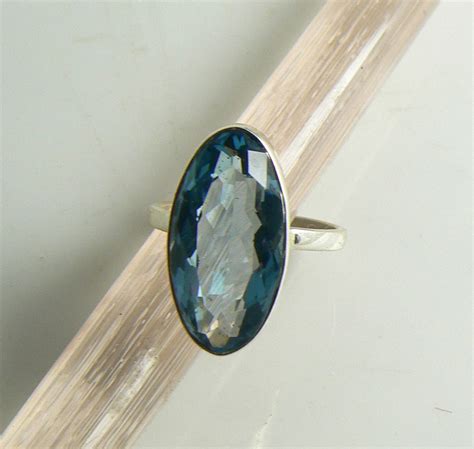 Home / Ring / Aquamarine Sterling Silver Ring, 10 ct,