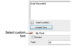 Select custom fonts