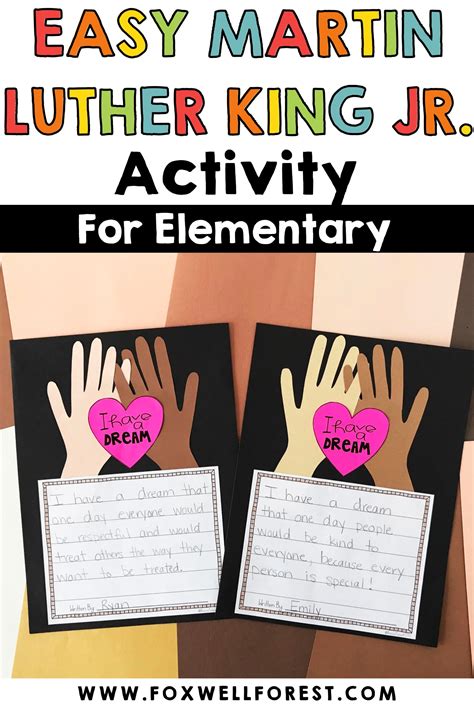 Easy Martin Luther King Jr activity for elementary - Foxwell Forest