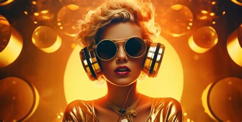 Premium AI Image | Attractive woman in a dj headphonesand sunglasse