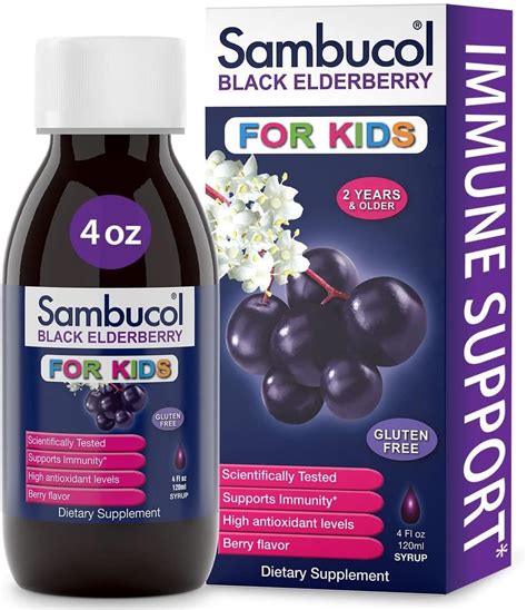 Amazon.com: Sambucol Black Elderberry Syrup for Kids - Kids Elderberry ...