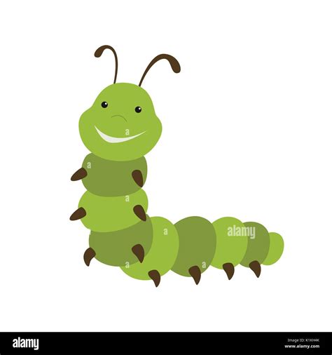 Cute green caterpillar cartoon Stock Vector Image & Art - Alamy