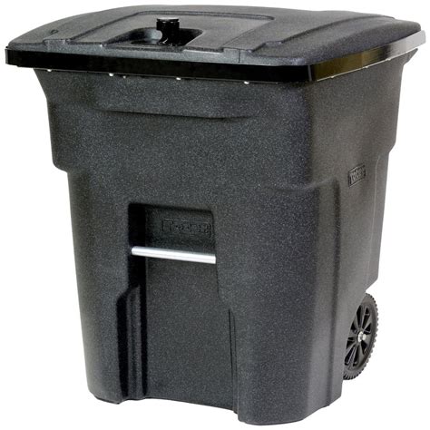 Toter Outdoor Trash Can 64-Gallon Blackstone Plastic Outdoor Wheeled Trash Can with Lid at Lowes.com