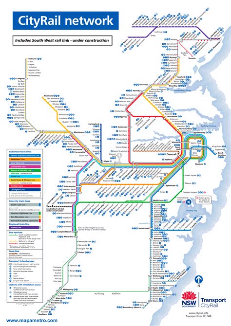 Mapa metro de Sídney (Australia) | Mapa Metro