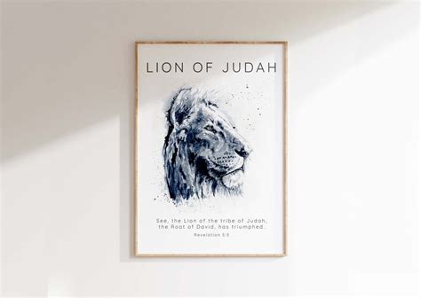 Lion of Judah Bible Verse Wall Art Print, Revelation 5:5 Jesus Quote ...