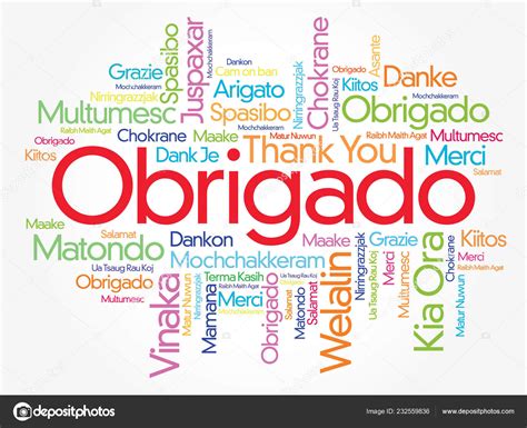 Obrigado Thank You Portuguese Word Cloud Background All Languages ...