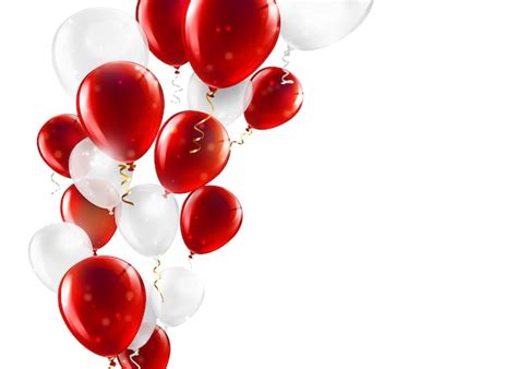 Premium Photo | Festive background with red and white balloons