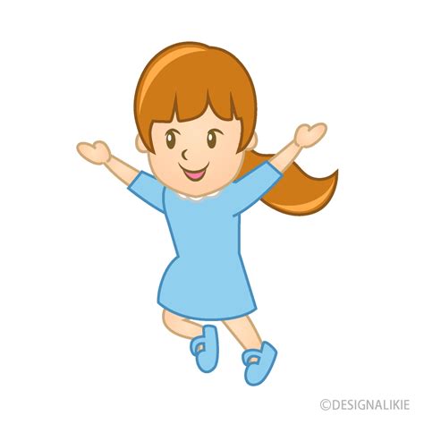 Jumping Girl Clip Art Free PNG Image｜Illustoon