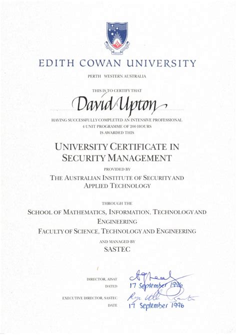 University Certificate