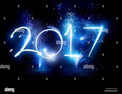 2017 Fireworks party - Happy New Year Display celebrations!2017 written ...