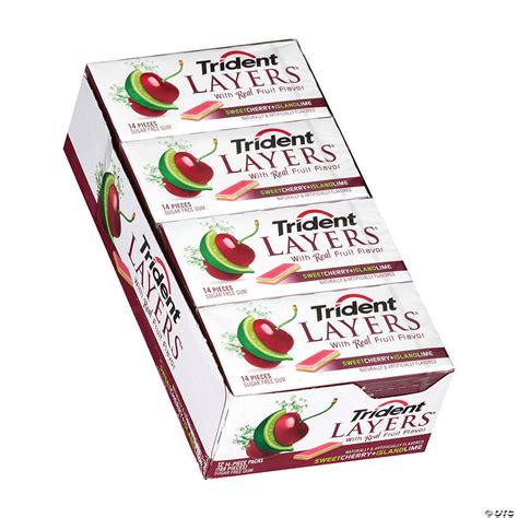 Trident Layers Gum Cherry & Lime, 14-Piece, 12 Count | Oriental Trading