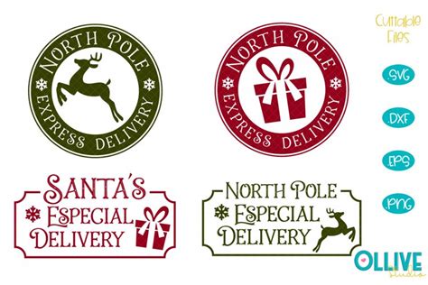 Christmas North Pole Postage Stamps SVG Bundle