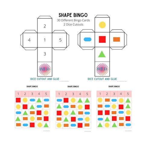 Printable Education Children's Game - Shape Bingo - Recognize Shapes ...