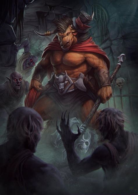 My minotaur barbarian amused by the attacking vampires [Art] - DnD Dungeons And Dragons ...