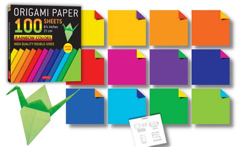 Origami Paper 100 sheets Rainbow Colors 8 1/4" (21 cm): Extra Large Double-Sided Origami Sheets ...