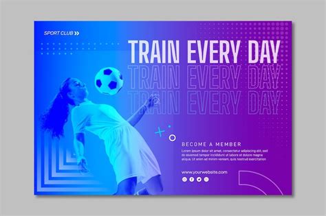 Premium Vector | Training banner template with photo