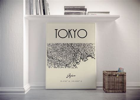 TOKYO Japan City Street Map Poster Printable Wall Art Asia - Etsy