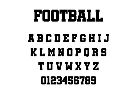 FOOTBALL ALPHABET and Numbers SVG, Png, Pdf Files, 300dpi High Quality, Football Letters and ...