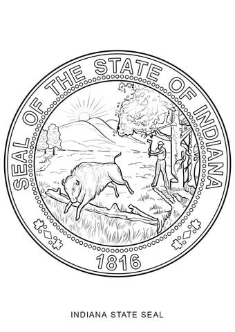 Indiana State Seal coloring page | Free Printable Coloring Pages