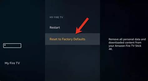 How to reset firestick to factory defaults?