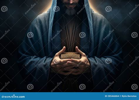 Close-up Hands View of Praying Priest with Bible. Generative AI Stock ...