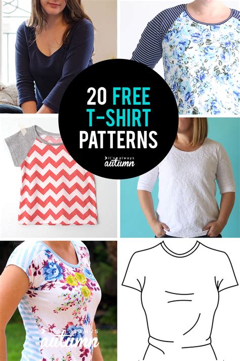 20 free t-shirt patterns you can print + sew at home - It's Always Autumn