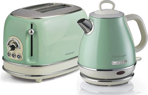 Ariete Vintage Compact 155 + 2868 2 Slice Toaster & ONE Litre Kettle Twin Pack Green: Amazon.co ...