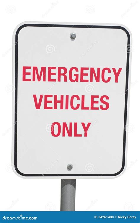 Emergency Vehicle Sign Royalty Free Stock Photos - Image: 34261408