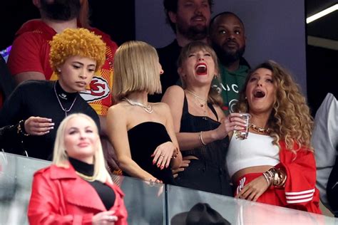 Blake Lively Appears To Curse Watching Super Bowl With Taylor Swift