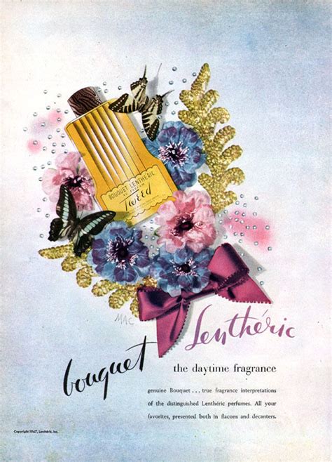 Bouquet Lentheric Tweed Perfume DAYTIME FRAGRANCE Parfum 1947 Magazine ...