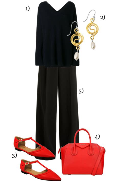 Black outfit for work or shopping with red and gold outfits | Gold outfit, Black outfit, Black