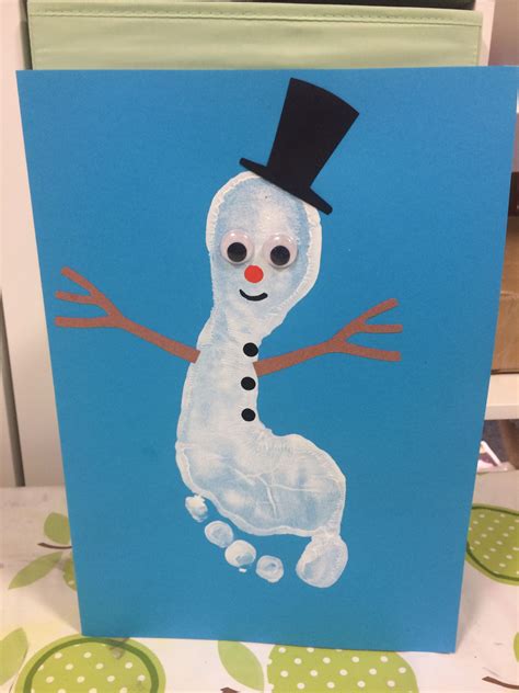 Footprint Snowman Winter Craft | Kids Winter Rescue | Pinterest | Footprints, White paints and ...