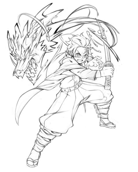 Tanjiro sketch wip by KelvinHiu on DeviantArt | Bản vẽ, Hình vẽ rồng, Quỷ