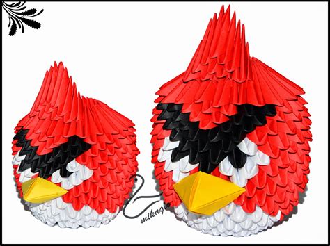 Origami 3d - mikaglo: 37. Angry Birds z origami krok po kroku / 3d origami red Angry Birds diagram