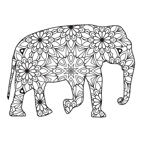 Mandala Elephant Coloring Page 6943867 Vector Art at Vecteezy