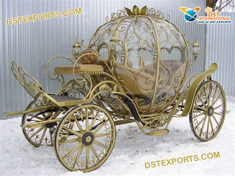 Glass Covered Golden Cinderella Carriage - DST International