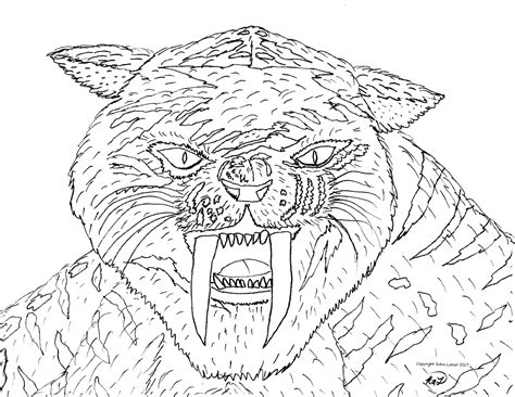 Robin's Great Coloring Pages: Smilodon Saber Tooth Cats