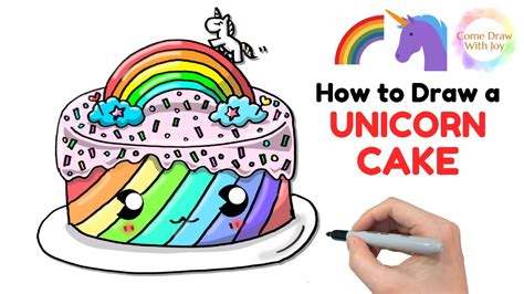 Draw So Cute Unicorn Rainbow Cake