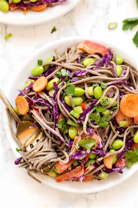 Healthy Soba Noodle Salad with Almond Butter Dressing - Simply Quinoa