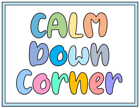 Calm Down Corner Printables